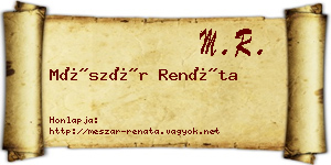 Mészár Renáta névjegykártya